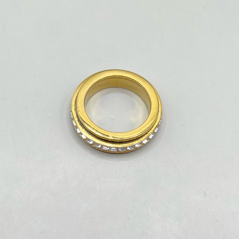 Gold Tone Crystal Spinner Ring - Picture 5 of 6